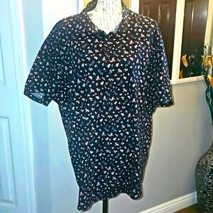 Men's Floral Button Down Short‎ Sleeve 3XL